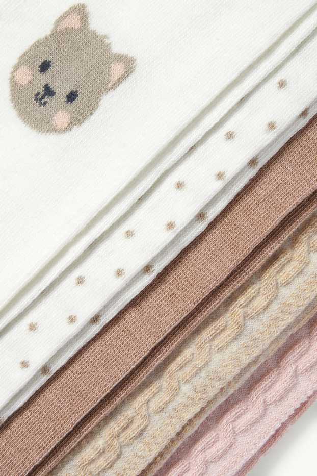 Baby: meisjes - Set van 5 - poesje - babymaillot - licht beige