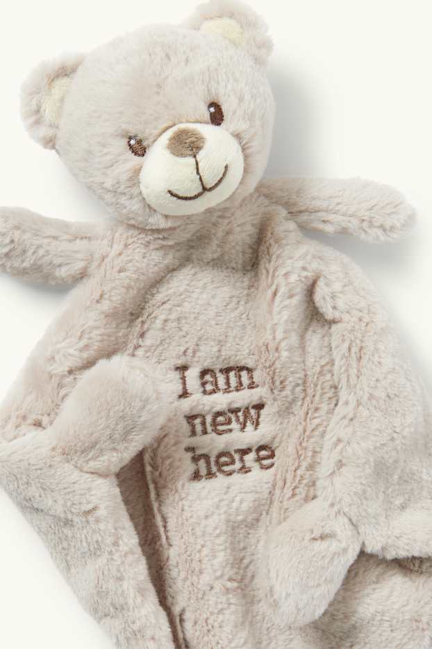 Unisex - Bärchen - Baby-Kuscheltuch - taupe