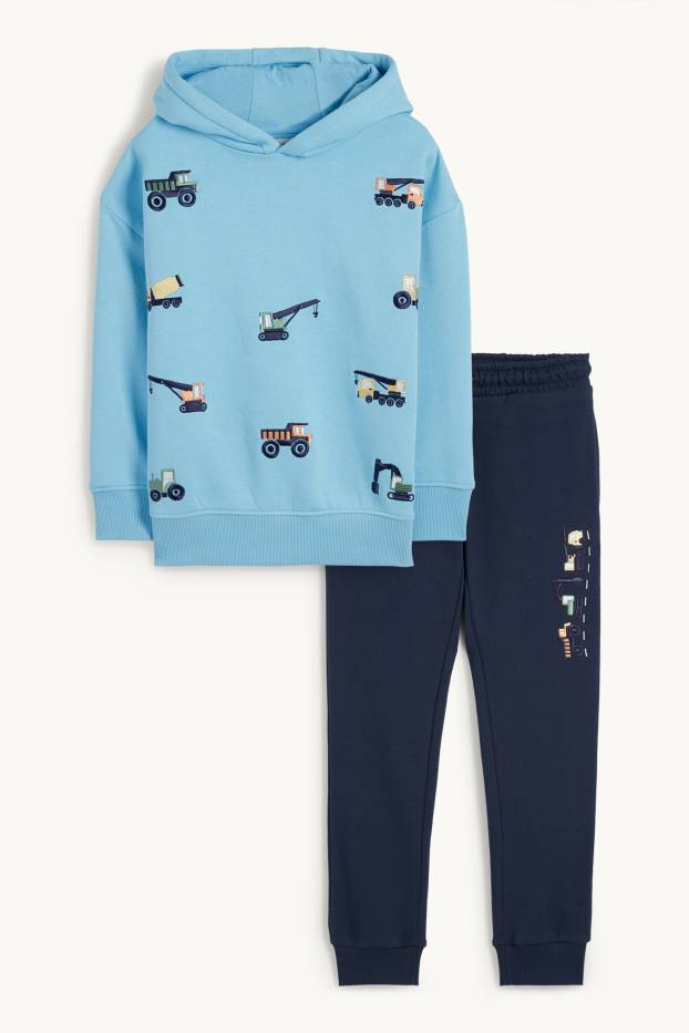 Nen - Excavadores - conjunt - dessuadora amb caputxa i pantalons de xandall - 2 peces - blau clar
