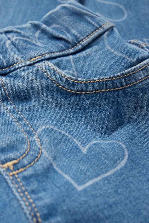 Děti - dívky - Motivy srdíček - džegíny - džíny - tmavomodré