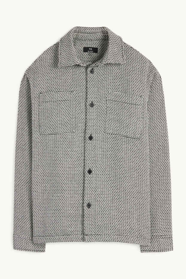 Uomo - Camicia - relaxed fit - collo all'italiana - fantasia - nero melange