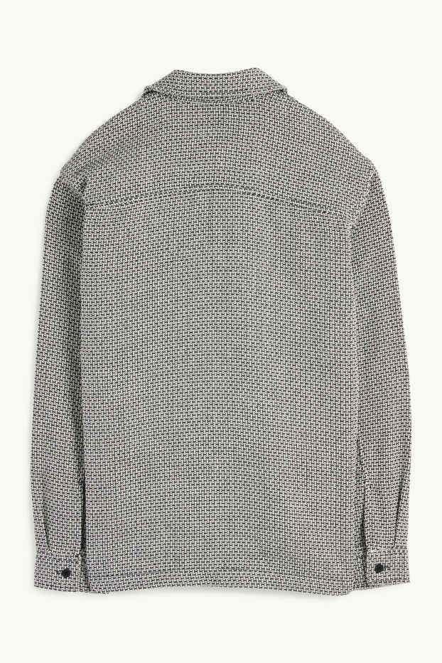Uomo - Camicia - relaxed fit - collo all'italiana - fantasia - nero melange