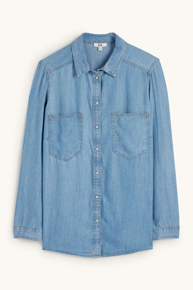 Femmes - Chemisier en jean - jean bleu clair