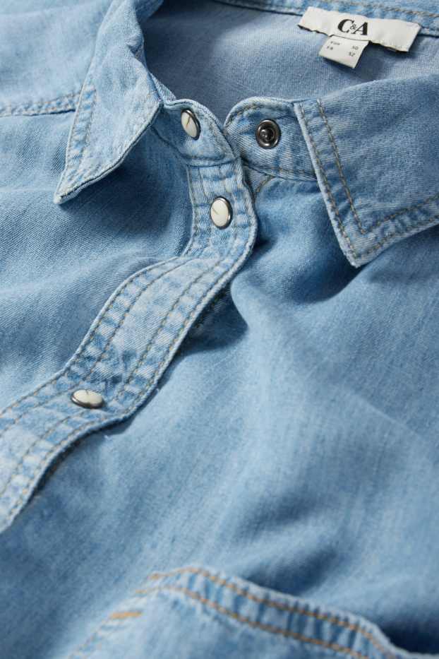 Femmes - Chemisier en jean - jean bleu clair