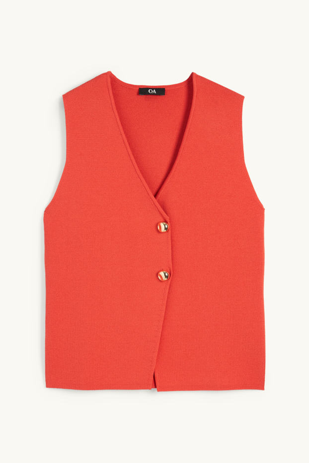 Damen - Strick-Weste - dunkelorange