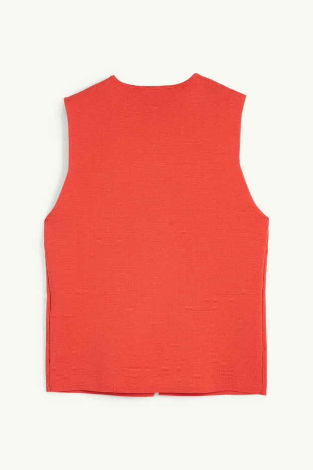 Damen - Strick-Weste - dunkelorange