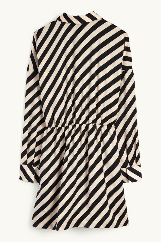 Femmes - Robe-chemisier - à rayures - beige clair