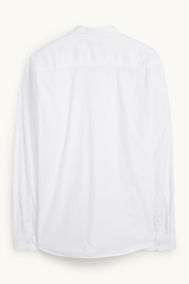 Bărbați - Cămașă - regular fit - guler cu nasturi - alb