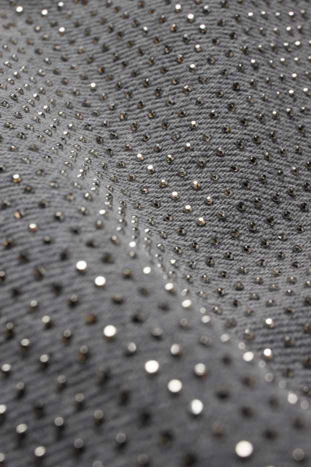 Dona - Loose fit jeans amb pedres d’estràs - high waist - gris