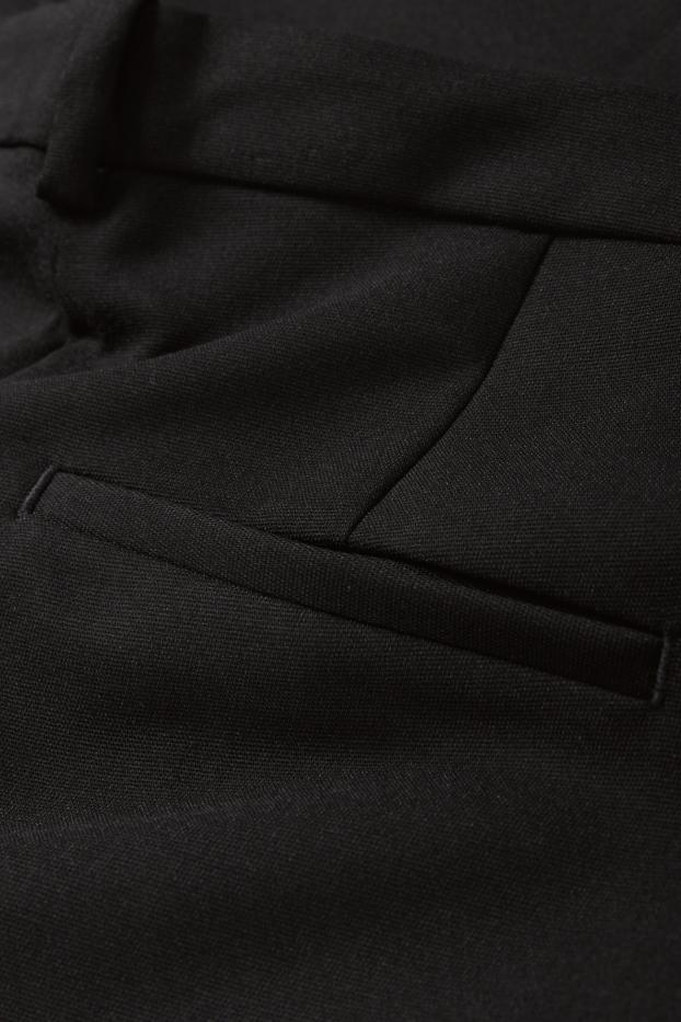 Damen - Stoffhose - Mid Waist - Tapered Fit - schwarz