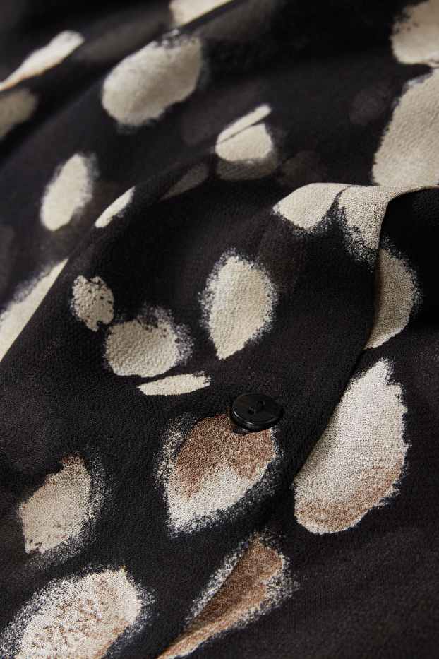 Damen - Bluse - gepunktet - schwarz