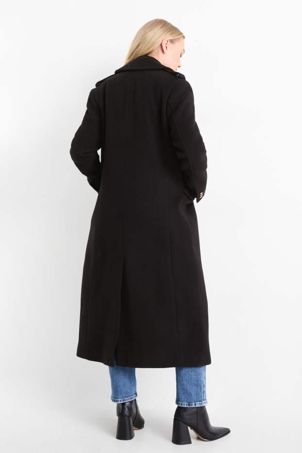 Women - Coat - new wool blend - black