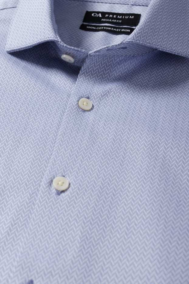 Home - Camisa formal - regular fit - cutaway - fàcil de planxar - blau clar