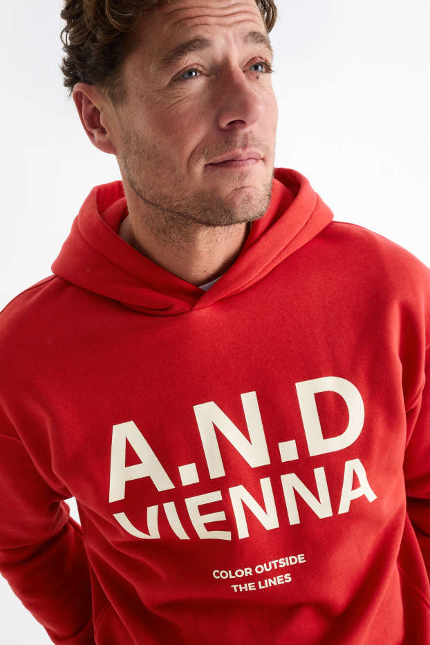 Men - Hoodie - dark red
