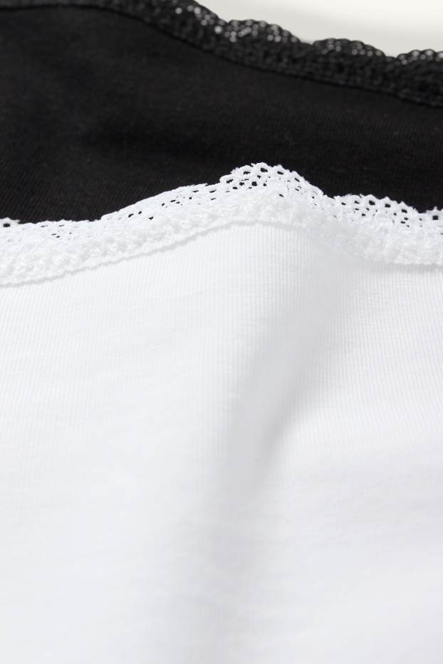 Donna - Confezione da 4 - slip - nero / bianco