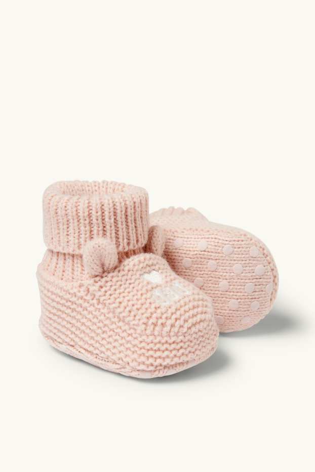 Unisex - Mum and Dad - pantofi premergători bebeluși - roz