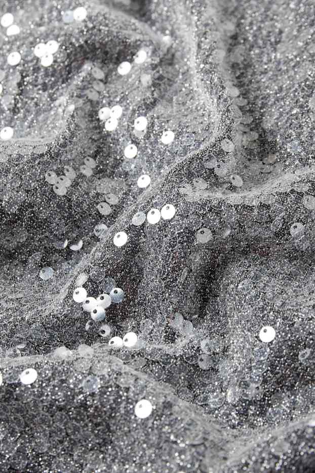 Donna - Vestito monospalla di paillettes - argento