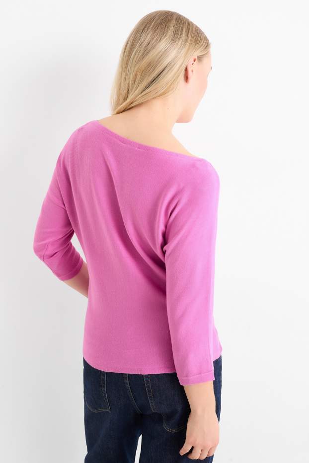 Femmes - Pull en maille fine - rose