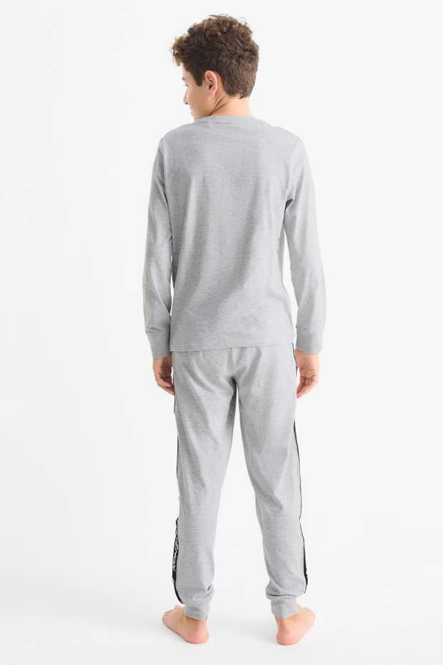Kinderen: jongens - Set van 2 - Pokémon - pyjama - 4-delig - licht grijs-mix