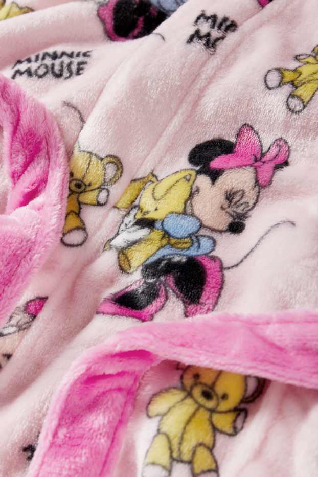 Kinder Mädchen - Minnie Maus - Bademantel mit Kapuze - rosa