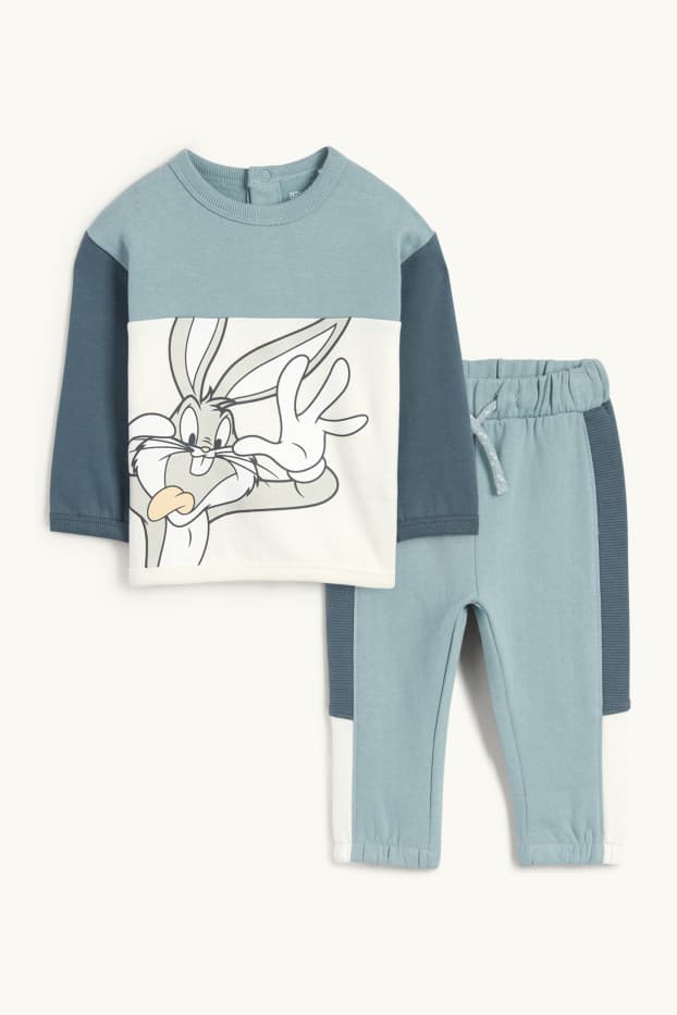 Baby: jongens - Bugs bunny - babyoutfit - 2-delig - turquoise