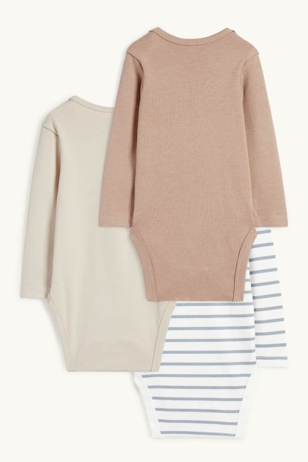 Unisex - Paquet de 3 - ossets - bodi per a nadó - beix clar