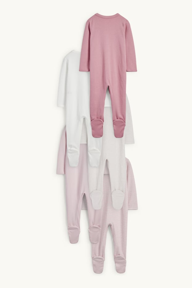 Bébés filles - Lot de 5 - pyjamas bébé - rose foncé