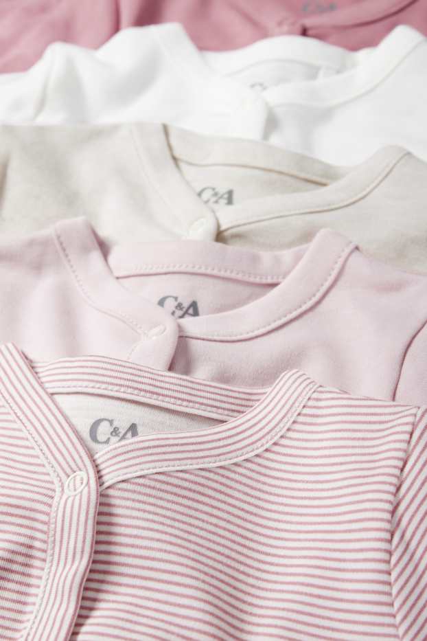 Bébés filles - Lot de 5 - pyjamas bébé - rose foncé