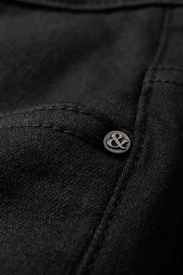 Dona - Pantalons de tela - high waist - slim fit - negre