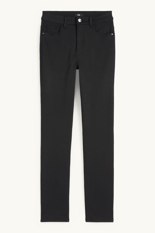 Dona - Pantalons de tela - high waist - slim fit - negre