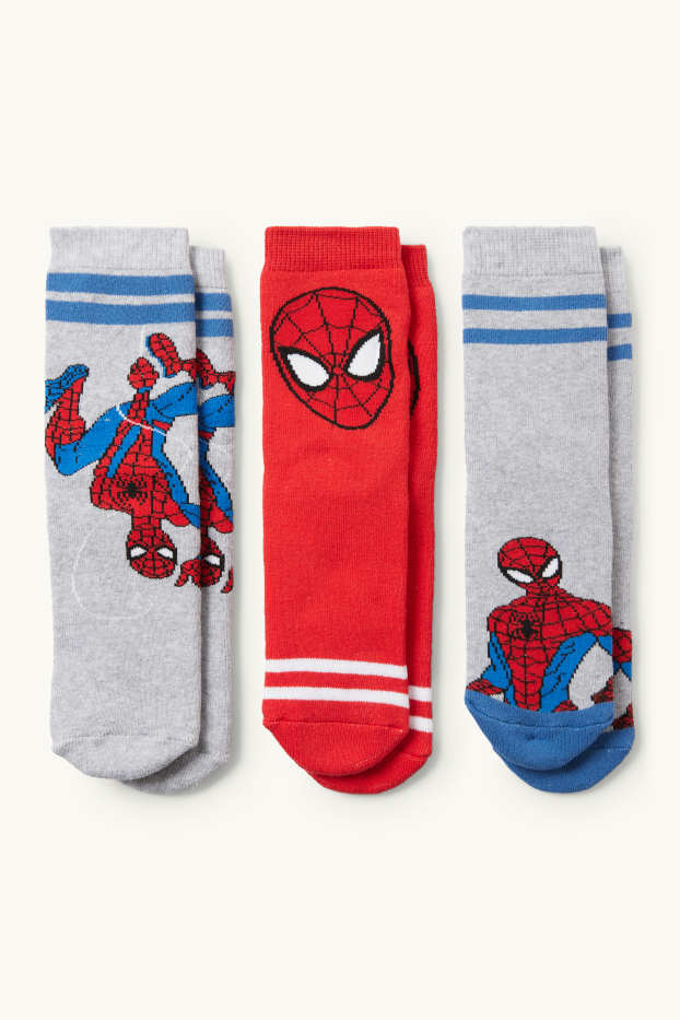 Kinder Jungen - Multipack 3er - Spider-Man - warme Socken mit Motiv - blau