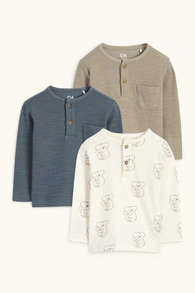 Baby: jongens - Set van 3 - koala - babylongsleeve - wit