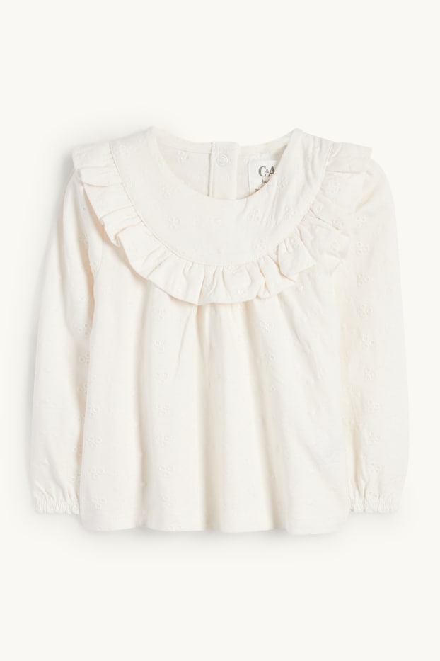 Baby Mädchen - Vögelchen - Baby-Outfit - 3 teilig - cremeweiss