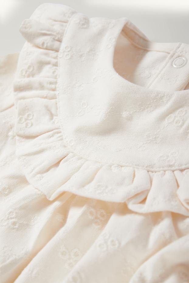 Baby Mädchen - Vögelchen - Baby-Outfit - 3 teilig - cremeweiss
