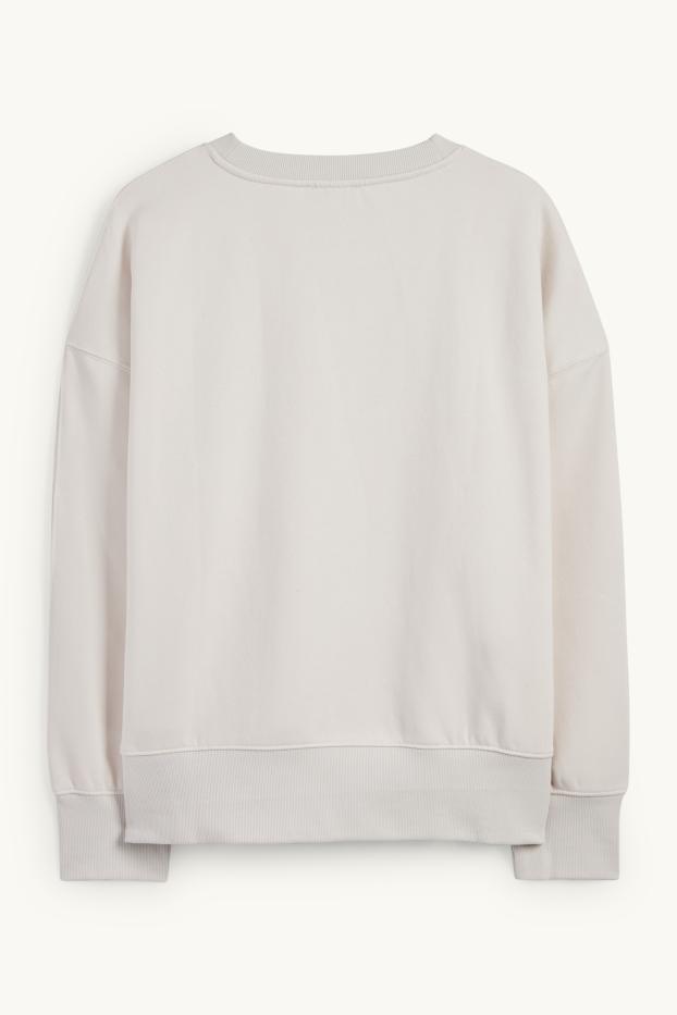 Damen - Sweatshirt - Glanz-Effekt - hellbeige