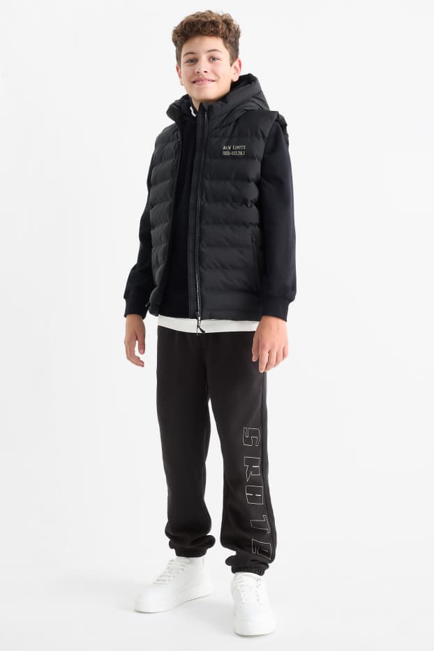 Kinder Jungen - Multipack 2er - Skater - Jogginghose - grau / schwarz