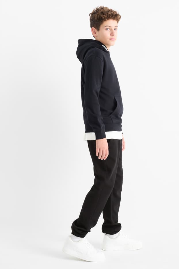 Kinder Jungen - Multipack 2er - Skater - Jogginghose - grau / schwarz