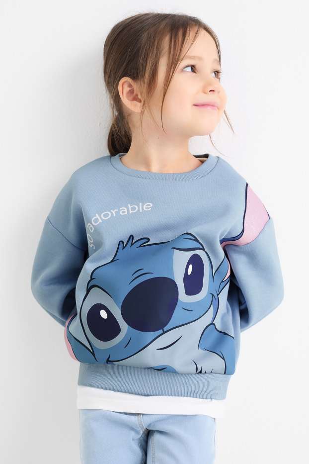 Enfants filles - Lilo & Stitch - sweat - bleu clair