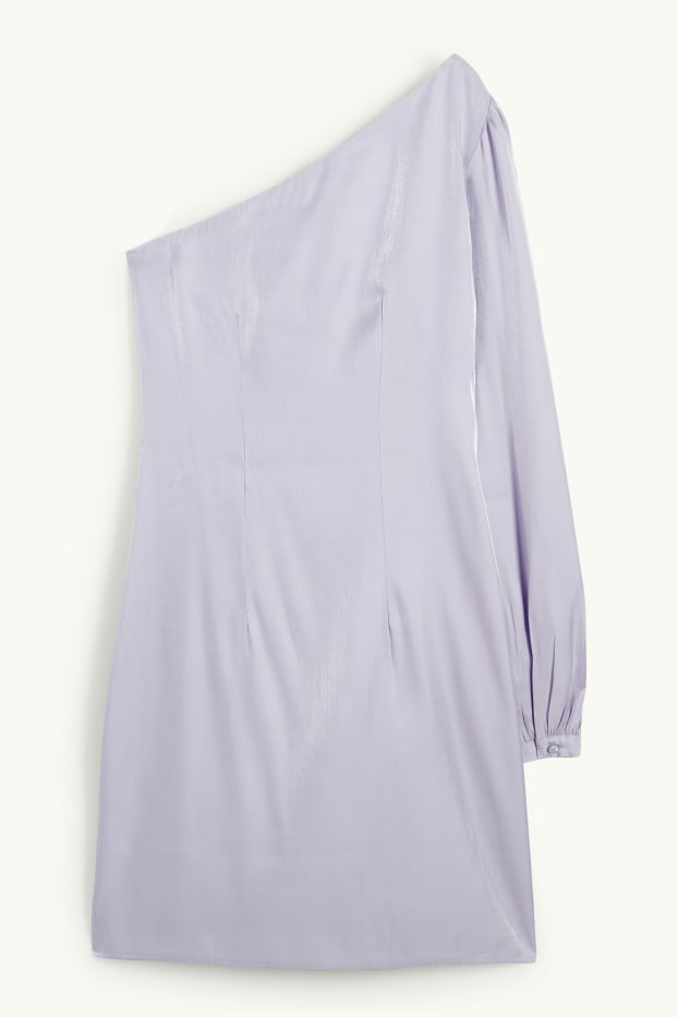 Femmes - Robe à épaule dénudée - brillante - violet clair