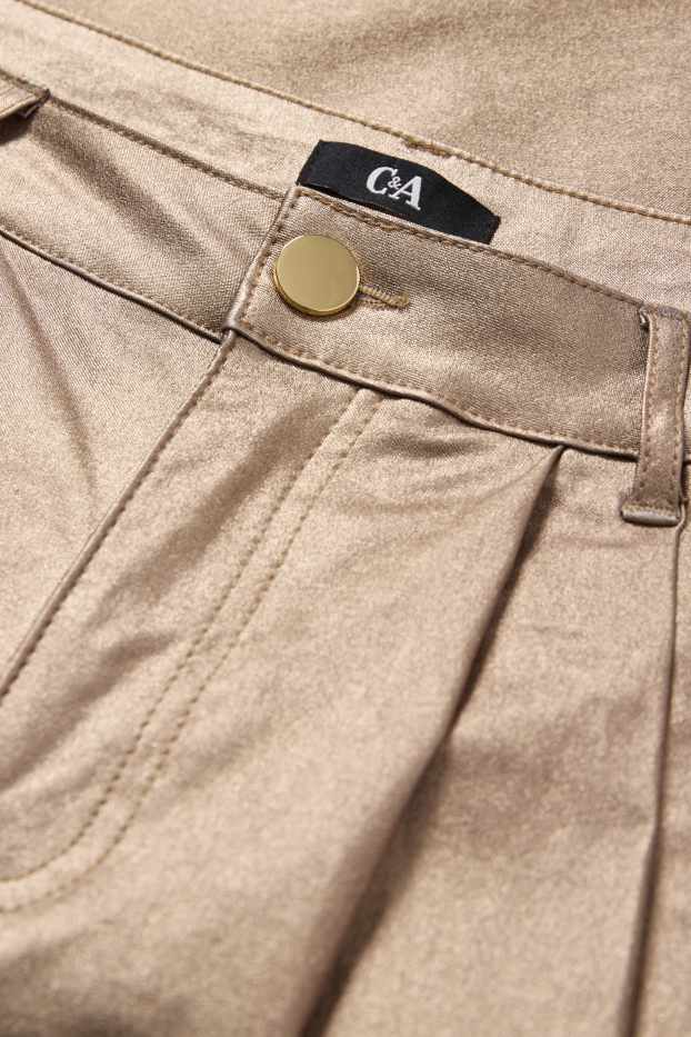 Damen - Stoffhose - High Waist - Tapered Fit - gold