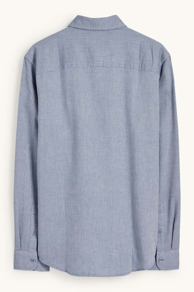 Herren - Hemd - Regular Fit - Kent - strukturiert - blau