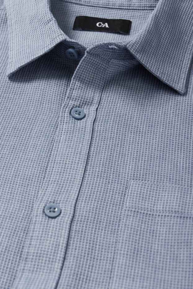Herren - Hemd - Regular Fit - Kent - strukturiert - blau