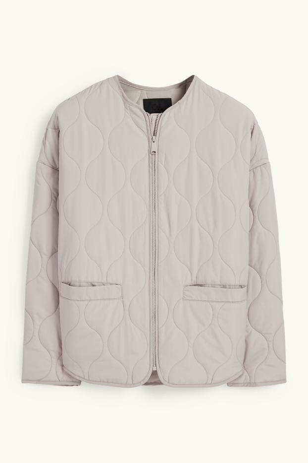 Women - Quilted jacket - light beige