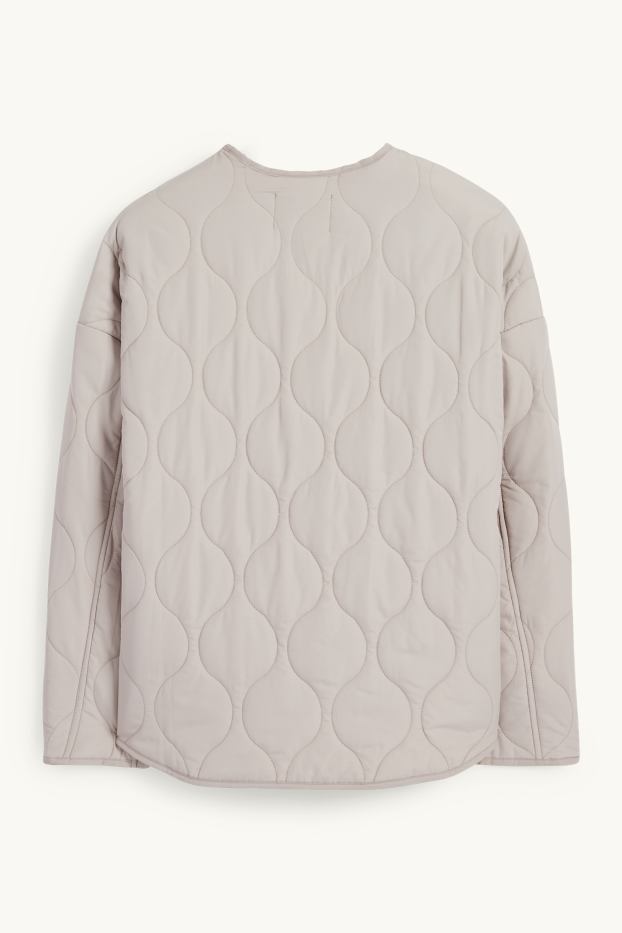 Women - Quilted jacket - light beige