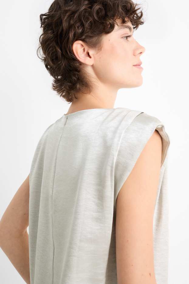 Women - Dress - shiny - textured - silver