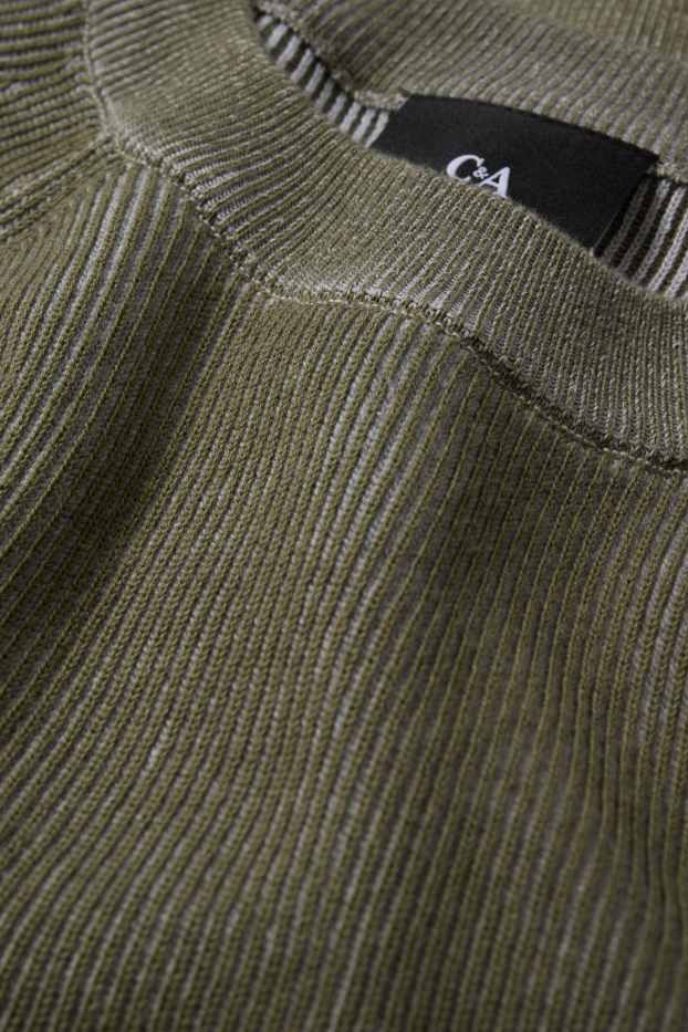 Men - Jumper - ribbed - green