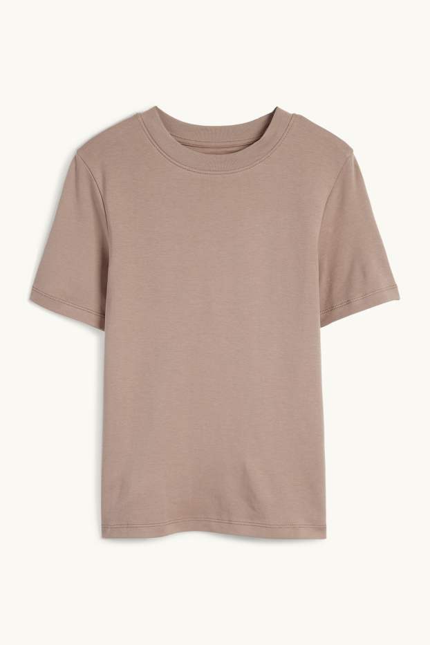 Dona - Samarreta de màniga curta - slim fit - marró clar