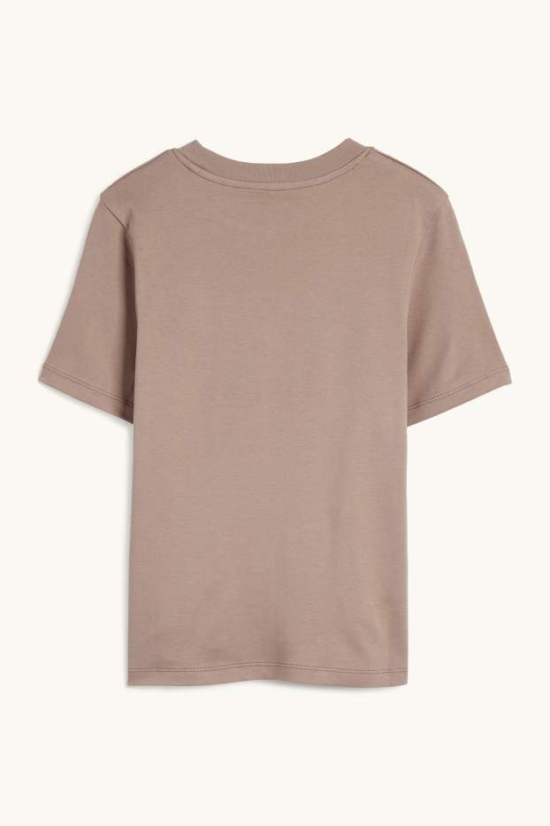 Dona - Samarreta de màniga curta - slim fit - marró clar