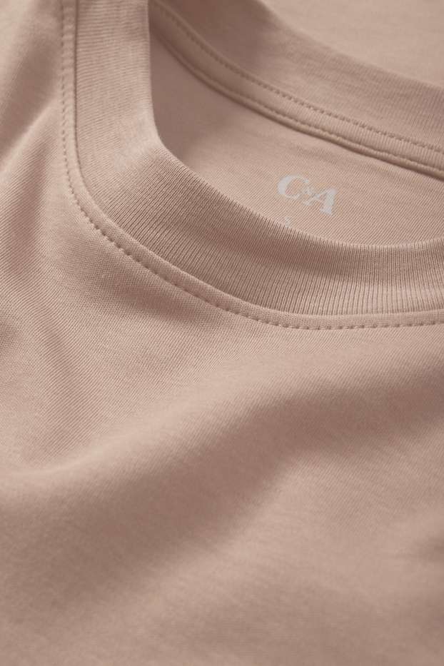 Dona - Samarreta de màniga curta - slim fit - marró clar