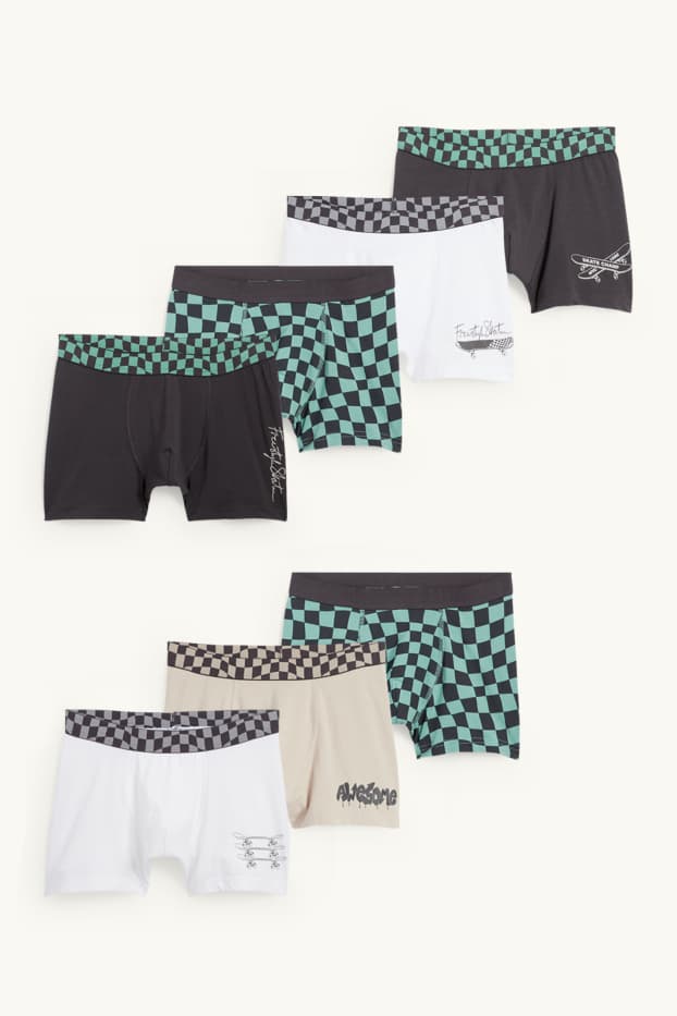 Enfants garçons - Lot de 7 - skate - caleçons - blanc crème